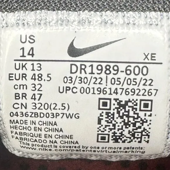 Arkansas Razorbacks Nike Zoom Pegasus 39 Running Shoes Mens Sz 14 DR1989-600