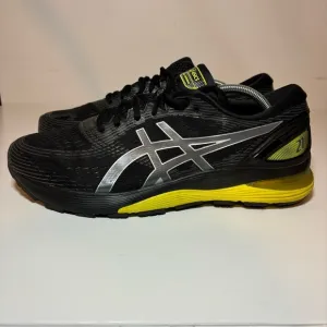 ASICS Gel-Nimbus 21 Running Shoes Black Yellow 1011A169 Men Sz 12.5 Sneakers