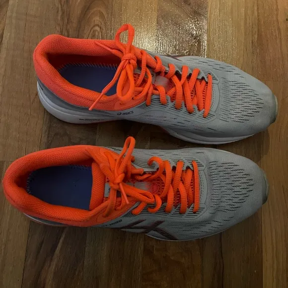 ASICS Gray and Orange Athletic Shoes