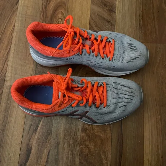 ASICS Gray and Orange Athletic Shoes