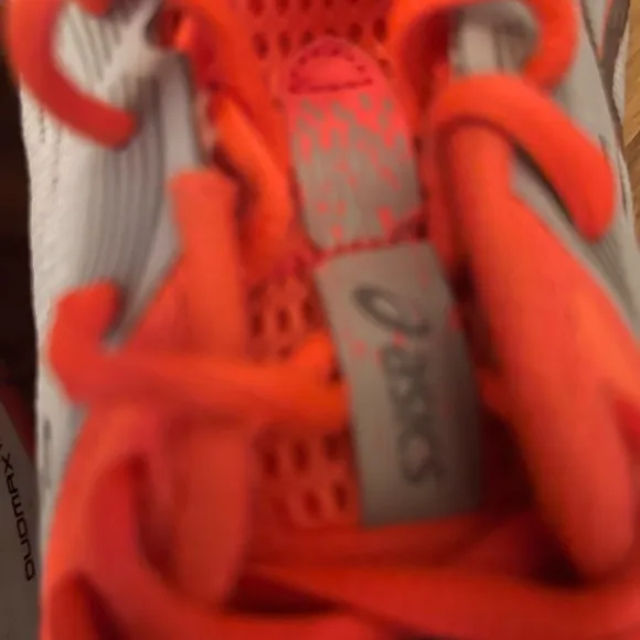 ASICS Gray and Orange Athletic Shoes