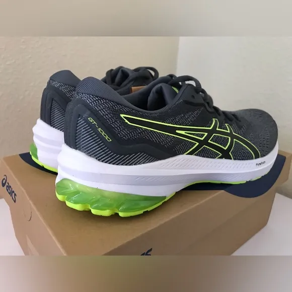 ASICS GT-1000 11 Men's Running Shoes Size 7.5 Sheet Rock Gray Green Black 7 1/2