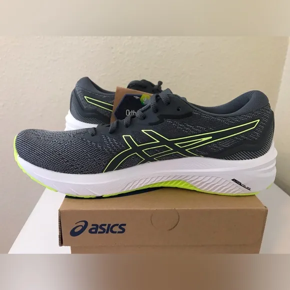 ASICS GT-1000 11 Men's Running Shoes Size 7.5 Sheet Rock Gray Green Black 7 1/2