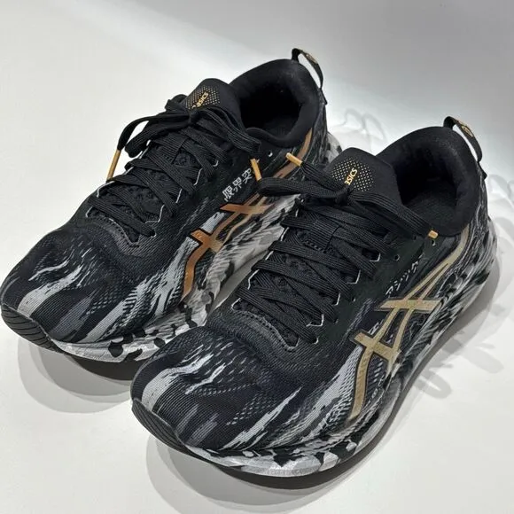 ASICS NOOSA TRI 13 Black Camo Pure Gold Running Shoes Sneakers Women’s Size 9.5