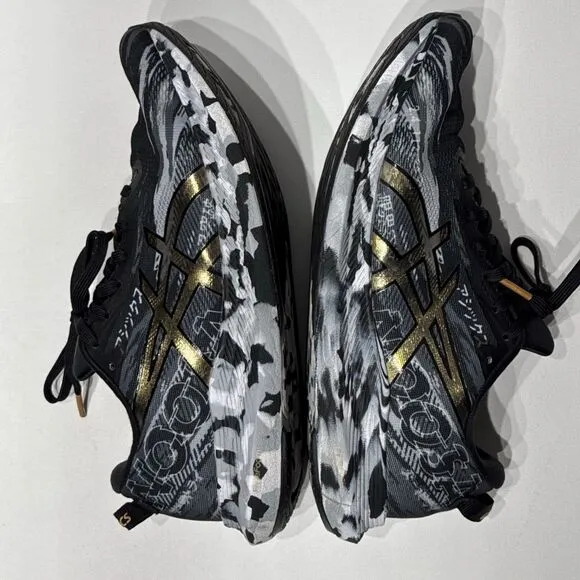 ASICS NOOSA TRI 13 Black Camo Pure Gold Running Shoes Sneakers Women’s Size 9.5