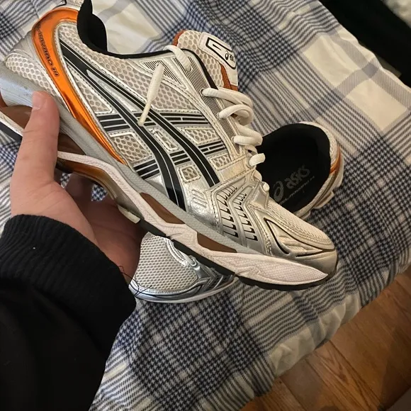 ASICS White and Silver Running Shoes