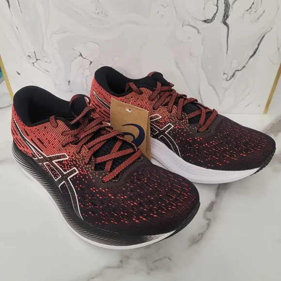 ASICS Women's EvoRide 2 Running Shoes, Black/Blazing Coral size 7