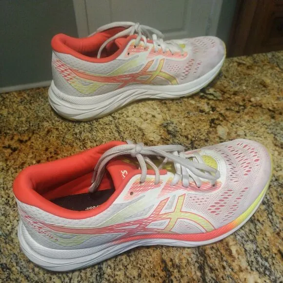 Asics Women's Gel-Excite 6 1012A150 White Pink Running Sneaker Shoes Size 9 US