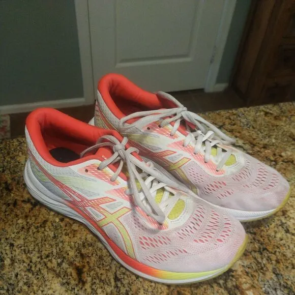 Asics Women's Gel-Excite 6 1012A150 White Pink Running Sneaker Shoes Size 9 US