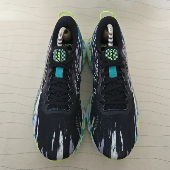 ASICS Womens Noosa Tri 13 Black Green Multicolor Running Shoes Sneakers Size 9.5