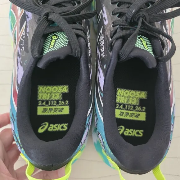 ASICS Womens Noosa Tri 13 Black Green Multicolor Running Shoes Sneakers Size 9.5