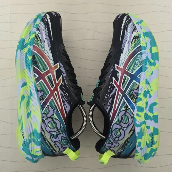 ASICS Womens Noosa Tri 13 Black Green Multicolor Running Shoes Sneakers Size 9.5