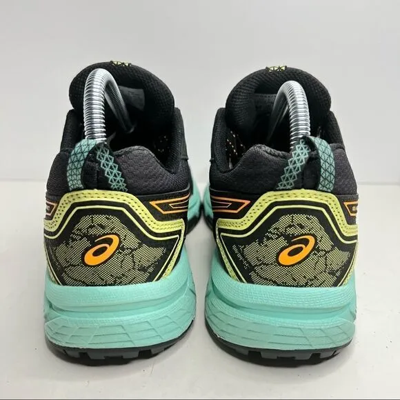 Asics Gel Venture 7 Running Shoes in Black Orange Pop 9 Wide