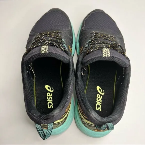 Asics Gel Venture 7 Running Shoes in Black Orange Pop 9 Wide