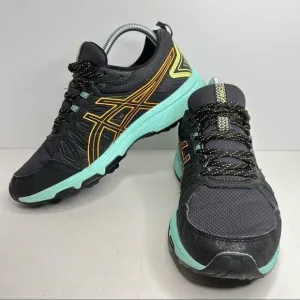 Asics Gel Venture 7 Running Shoes in Black Orange Pop 9 Wide