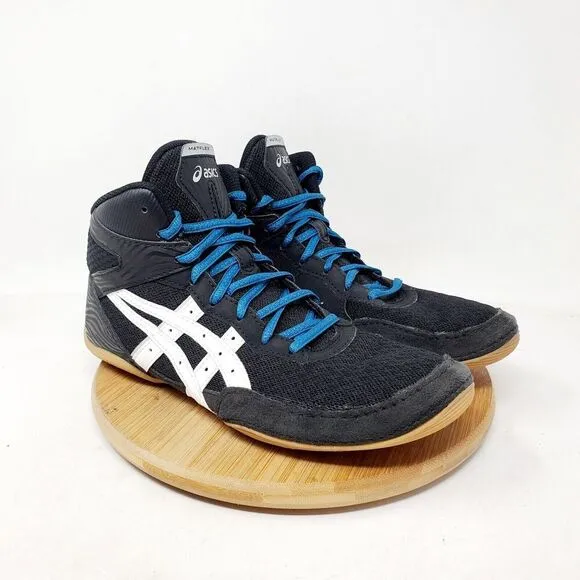 Asics Wrestling Shoes Mens 7 Matflex 7 Black White Boxing Sneakers High Top