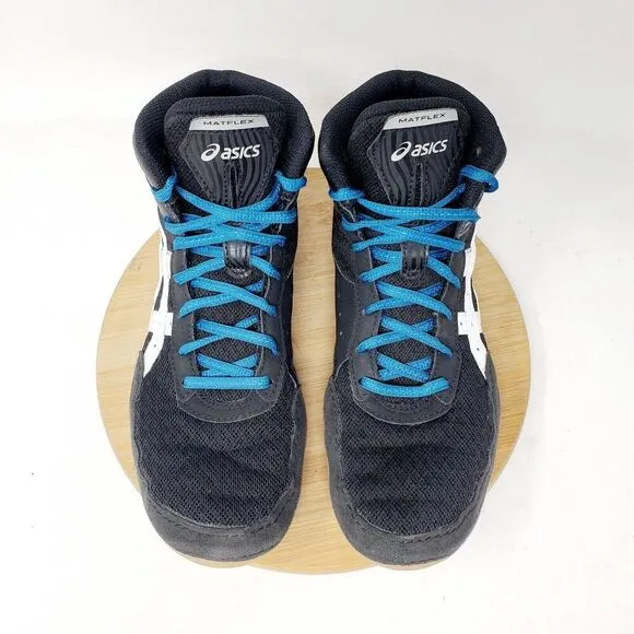 Asics Wrestling Shoes Mens 7 Matflex 7 Black White Boxing Sneakers High Top