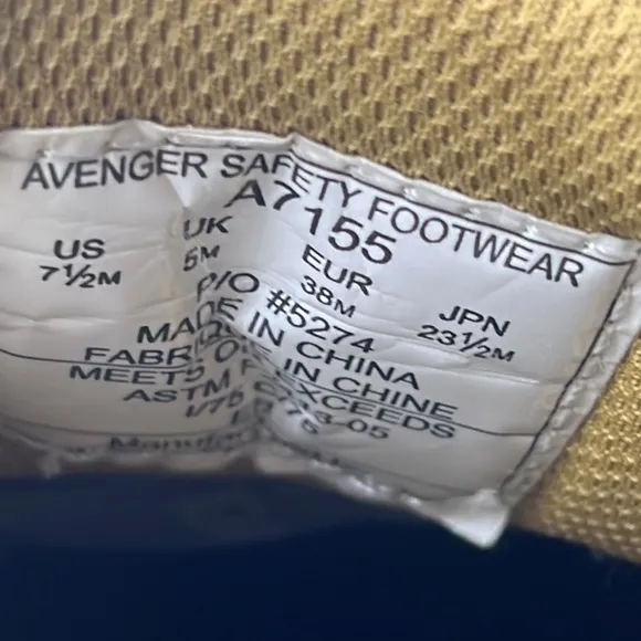 Avenger steel toe waterproof boots size7.5i
