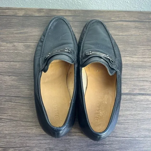 Bally‎ Candino Bit Loafer Casual Black Leather Shoes Mens Size 9.5 US