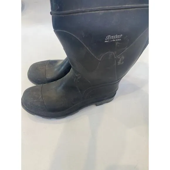 Bata Black Heavy Duty Rubber Work Boots Waterproof Sz 11 Men’s