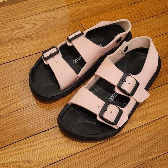 BIRKENSTOCK MOGAMI PINK BLACK SANDALS BUCKLE
