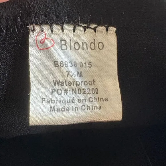 BLONDO &quot;Nada&quot; Black‎ Suede Waterproof Knee-High Boots w/Side Zip SIZE 7.5M EUC