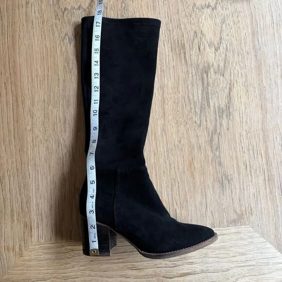 BLONDO &quot;Nada&quot; Black‎ Suede Waterproof Knee-High Boots w/Side Zip SIZE 7.5M EUC