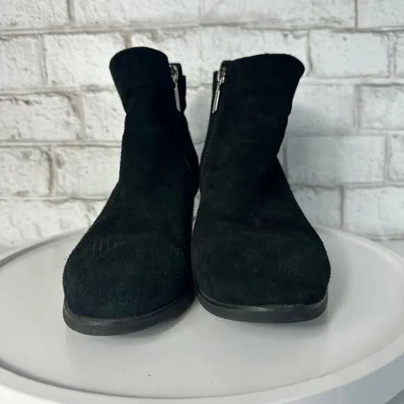 Blondo Boots Iris Waterproof Suede Leather Heel Ankle Booties Black 7.5