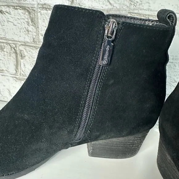 Blondo Boots Iris Waterproof Suede Leather Heel Ankle Booties Black 7.5