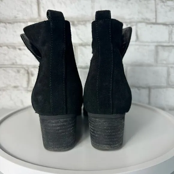 Blondo Boots Iris Waterproof Suede Leather Heel Ankle Booties Black 7.5