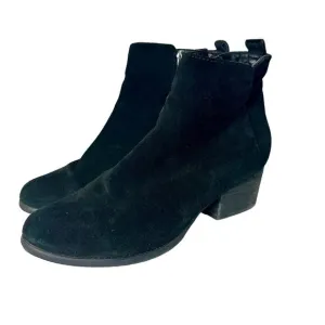 Blondo Boots Iris Waterproof Suede Leather Heel Ankle Booties Black 7.5