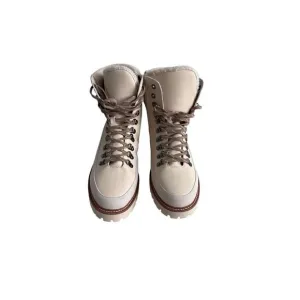 Blondo Natashia Womens Bone Leather Waterproof Faux Shearling Cuff Boots Size 9M