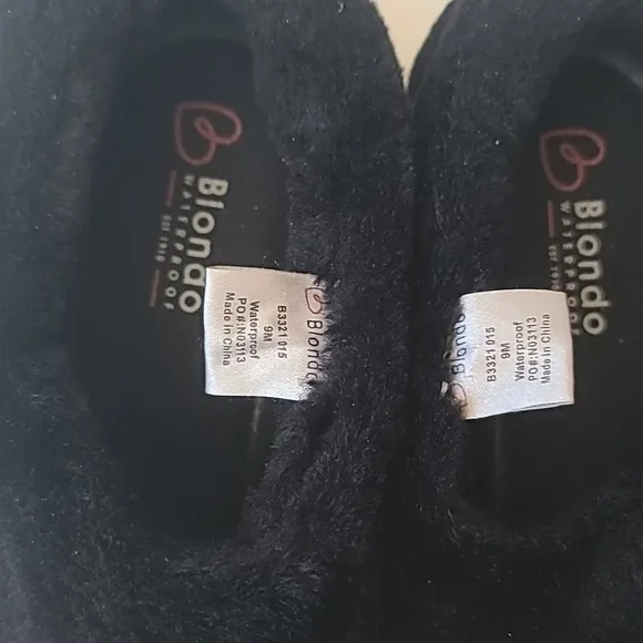 Blondo Suri Women’s Waterproof Slip-On Sneakers Black Suede Faux Fur Size 9 M