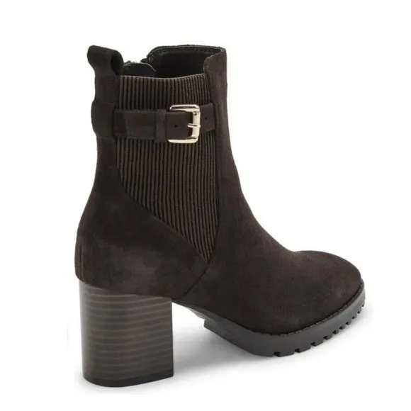 BLONDO TOBI WATERPROOF BOOTIE ANKLE BOOT SIZE 7 WITH BOX DARK BROWN SUEDE