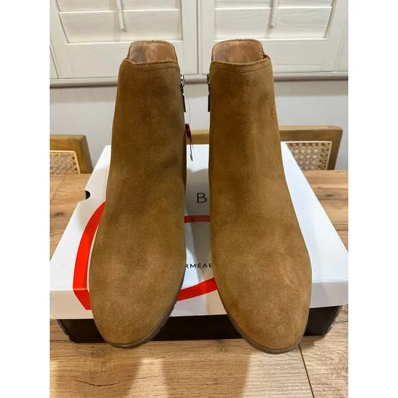 Blondo Victory Zip Up Ankle Bootie Tan Suede Upper Size 11 NWOT Waterproof Comfy