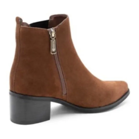 Blondo Waterproof Ankle Boots Brown Suede Leather Booties Size 9.5M New in Box