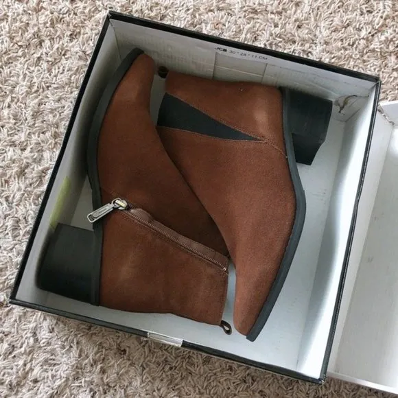 Blondo Waterproof Ankle Boots Brown Suede Leather Booties Size 9.5M New in Box