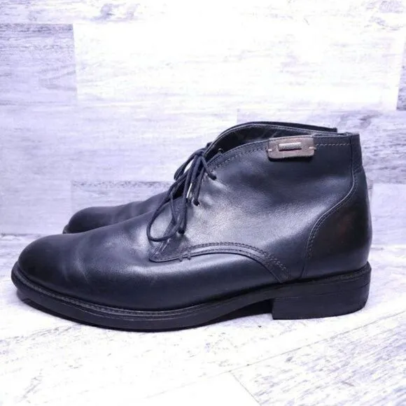 Blondo Konor Waterproof Lace Up Leather Chukka Boot Black Men's sz 11 WIDE