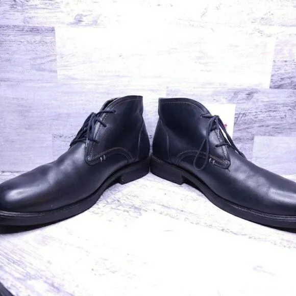 Blondo Konor Waterproof Lace Up Leather Chukka Boot Black Men's sz 11 WIDE