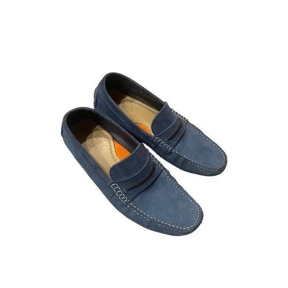 Boggi Milano Mens Blue Classic Loafers Casual Shoes Size 8