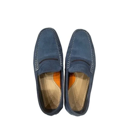 Boggi Milano Mens Blue Classic Loafers Casual Shoes Size 8