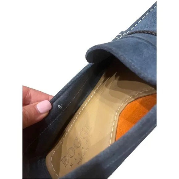 Boggi Milano Mens Blue Classic Loafers Casual Shoes Size 8