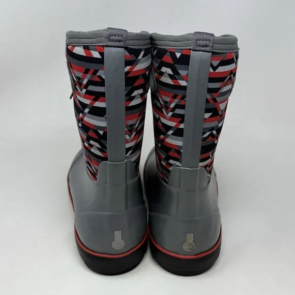 Bogs Classic II Mountain Geo Waterproof Boots Kids Girls Boys Size 4 Gray