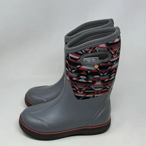 Bogs Classic II Mountain Geo Waterproof Boots Kids Girls Boys Size 4 Gray