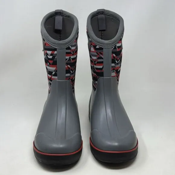 Bogs Classic II Mountain Geo Waterproof Boots Kids Girls Boys Size 4 Gray