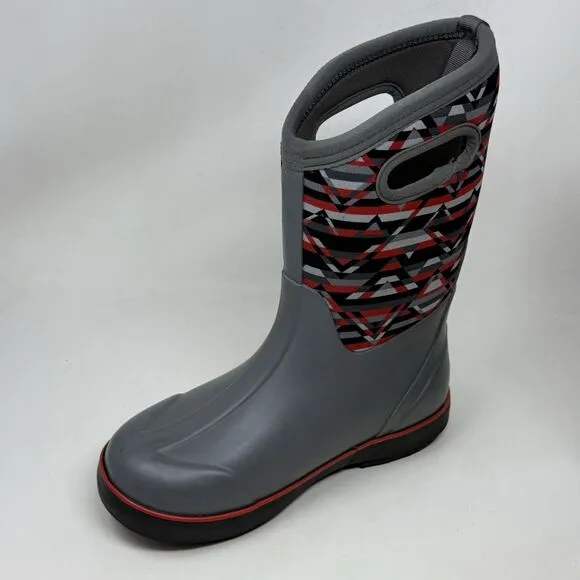 Bogs Classic II Mountain Geo Waterproof Boots Kids Girls Boys Size 4 Gray
