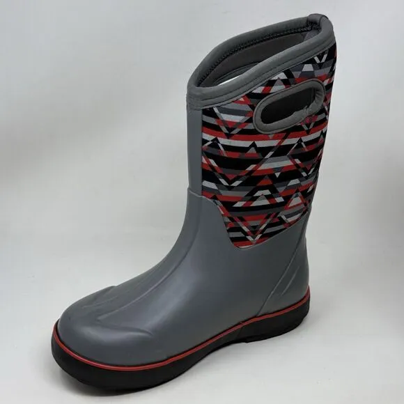 Bogs Classic II Mountain Geo Waterproof Boots Kids Girls Boys Size 4 Gray
