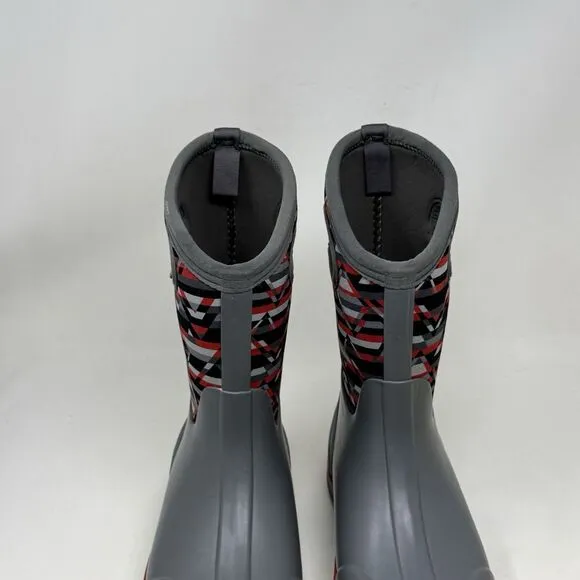 Bogs Classic II Mountain Geo Waterproof Boots Kids Girls Boys Size 4 Gray