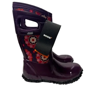 Bogs North Hampton Kaleidoscope Girls 13 Purple Rubber Waterproof Rain Boots