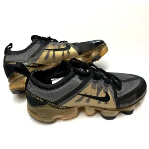 boys size 5Y Nike vapormax AJ2616-004 black gold sneakers running shoes EUR 37.5